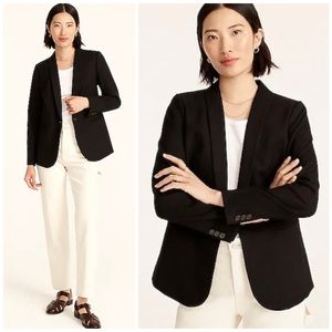 J.CREW Black Preppy Formal Classic Career Parke Blazer in Wool Flannel Back 6
